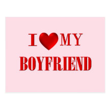 I Love my Boyfriend Post Card