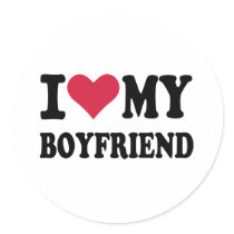 I love my boyfriend round sticker