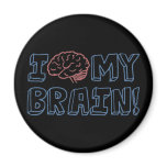 I Love My Brain Fridge Magnets