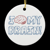 I Love My Brain ornaments