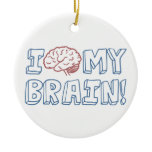 I Love My Brain Christmas Ornaments