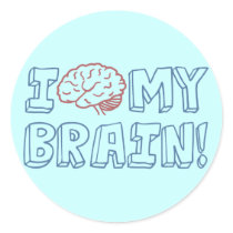 I Love My Brain Sticker
