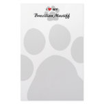 I Love My Brazilian Mastiff Pawprint Stationery