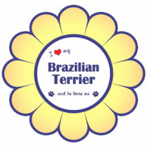 I Love My Brazilian Terrier (He) Ornament photo sculptures