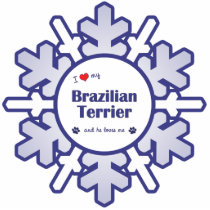 I Love My Brazilian Terrier (He) Ornament photo sculptures