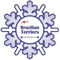 I Love My Brazilian Terriers (They) Ornament photo sculptures