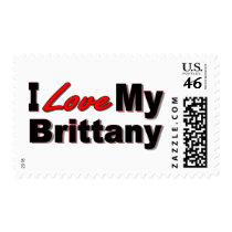 I Love My Brittany Dog Merchandise Postage
