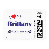I Love My Brittany (Female Dog) Postage Stamp