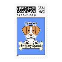 I love My Brittany Spaniel Postage Stamps