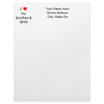 I Love My Brother &amp; Sister Customized Letterhead