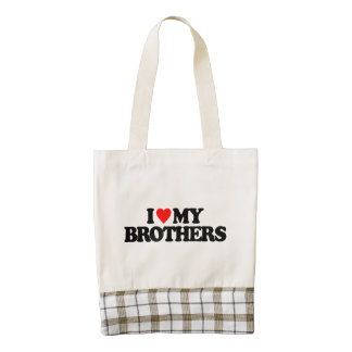 I LOVE MY BROTHERS ZAZZLE HEART TOTE BAG