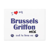 I Love My Brussels Griffon Mix (Male Dog) postcards