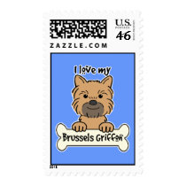 I Love My Brussels Griffon Stamps