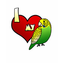 I Love my Budgerigar t-shirts by MenagerieMayhem I Love my Budgerigar t-shirts