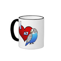 I Love my Budgie mugs by MenagerieMayhem I Love my Budgie mugs
