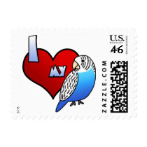 I Love my Budgie Stamps by MenagerieMayhem I Love my Budgie Stamps