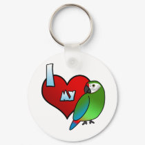 I Love my Buffon's Macaw keychains by MenagerieMayhem I Love my Buffon's Macaw keychains