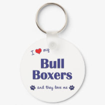 I Love My Bull Boxer (Multiple Dogs) keychains