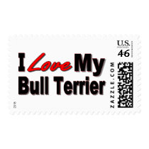 I Love My Bull Terrier Dog Merchandise Stamps