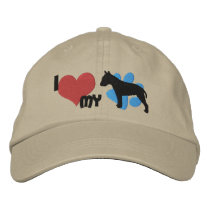 I Love my Bull Terrier Embroidered Hat