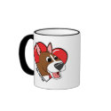 I Love my Bull Terrier Mug (Cartoon) by MenagerieMayhem I Love my Bull Terrier Mug (Cartoon)