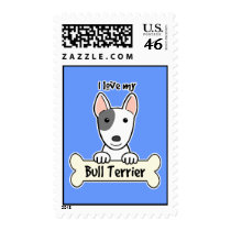 I Love My Bull Terrier Stamps