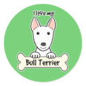 I Love My Bull Terrier stickers