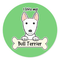 I Love My Bull Terrier stickers