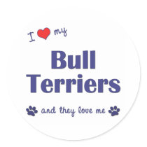 I Love My Bull Terriers (Multiple Dogs) stickers