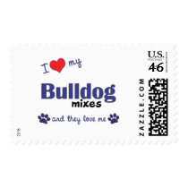 I Love My Bulldog Mixes (Multiple Dogs) Postage Stamps