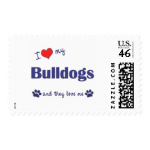 I Love My Bulldogs (Multiple Dogs) Postage