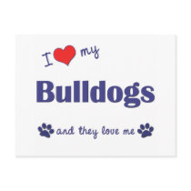 I Love My Bulldogs (Multiple Dogs) Post Cards