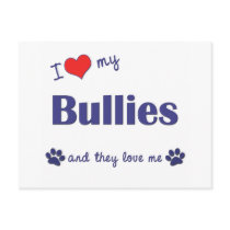 I Love My Bullies (Multiple Dogs) Post Cards