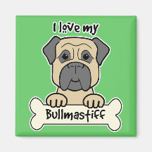 I Love My Bullmastiff Fridge Magnets