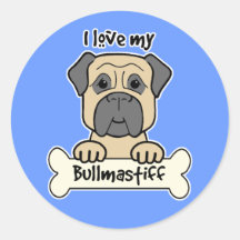 I Love My Bullmastiff Sticker
