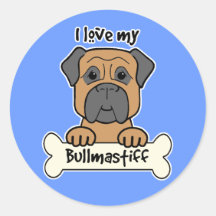 I Love My Bullmastiff Stickers