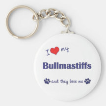 I Love My Bullmastiffs (Multiple Dogs) Key Chains