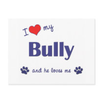 I Love My Bully (Male Dog) Post Card