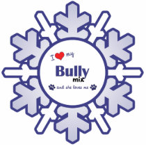 I Love My Bully Mix (Female Dog) Ornament photo sculptures by muttybuddy I Love My Bully Mix (Female Dog) Ornament photo sculptures