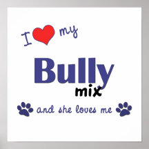 I Love My Bully Mix (Female Dog) Poster Print