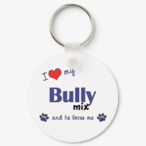 I Love My Bully Mix (Male Dog) keychains by muttybuddy I Love My Bully Mix (Male Dog) keychains