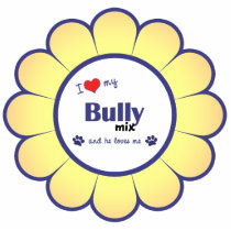 I Love My Bully Mix (Male Dog) Ornament photo sculptures by muttybuddy I Love My Bully Mix (Male Dog) Ornament photo sculptures