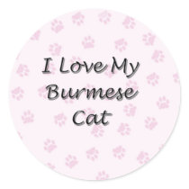 I Love My Burmese Cat stickers by JustParties I Love My Burmese Cat stickers