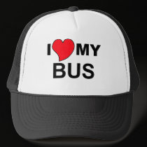 I Love My Bus hats