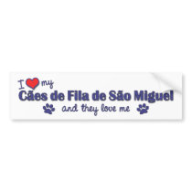 I Love My Caes de Fila de Sao Miguel (Multi Dogs) bumper stickers by thatsalottadogs I Love My Caes de Fila de Sao Miguel (Multi Dogs) bumper stickers