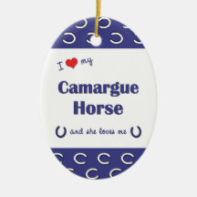 I Love My Camargue Horse (Female Horse) Christmas Ornaments