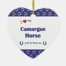 I Love My Camargue Horse (Male Horse) Christmas Tree Ornament