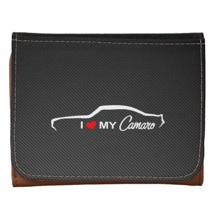 I Love My Camaro Leather Trifold Wallet