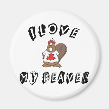 I Love My Canadian Beaver Fridge Magnets