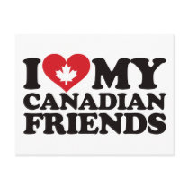 I Love My Canadian Friends Post Cards
